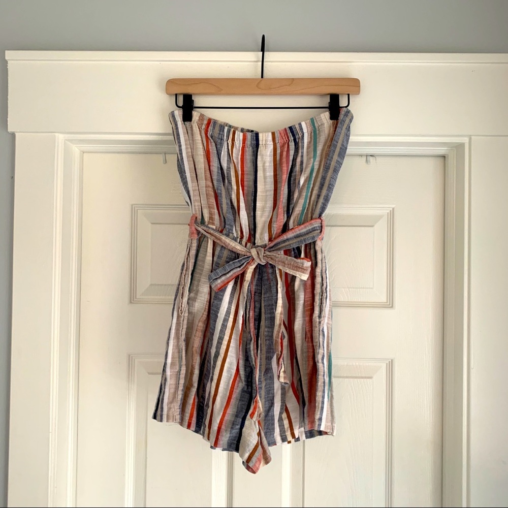 Striped Tube Top Romper